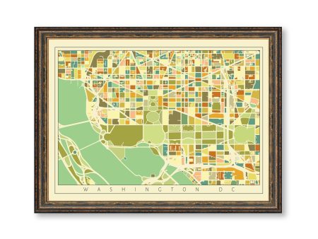 Washington DC City Mosaic Art Map Print Vintage Colored Map Modern Home Wall Decor Online now