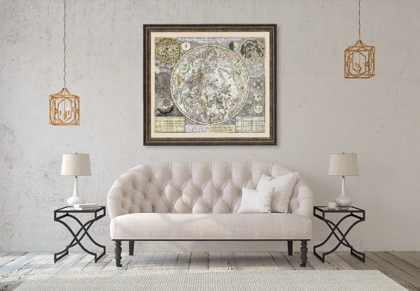 Astrology Map Vintage Diagrams Poster Matte Paper Print Celestial Horoscope Map For Cheap