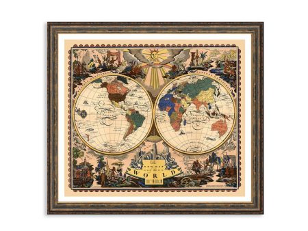 Vintage Old World Map Decorative Colorful Vintage Poster Matte Photo Paper Print Online