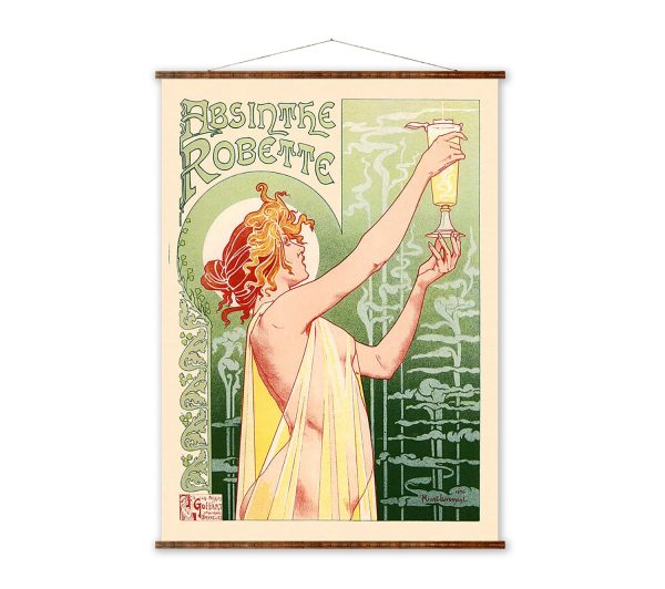 Absinthe Robette French Poster Art Ready to Hang Kitchen Art Decor Canvas Scroll For Cheap