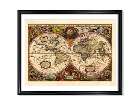 Vintage Old World Map Poster Print Decorative 17th Century Wall Antique Map Art Online Sale