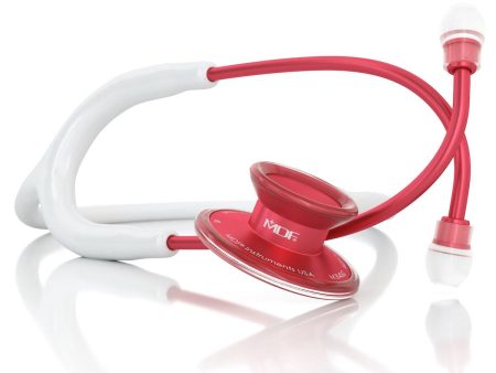 Acoustica® Stethoscope - White Red For Cheap