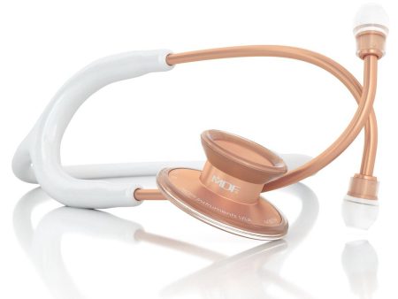 Acoustica® Stethoscope - White Matte Rose Gold Cheap